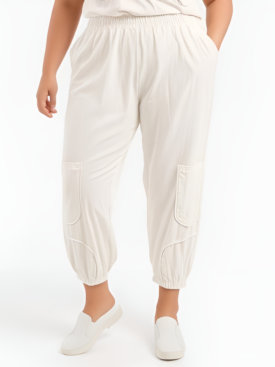 Grossiste Pomme Rouge Paris - Pantalon néoprene ultra fluide grande taille (B152)