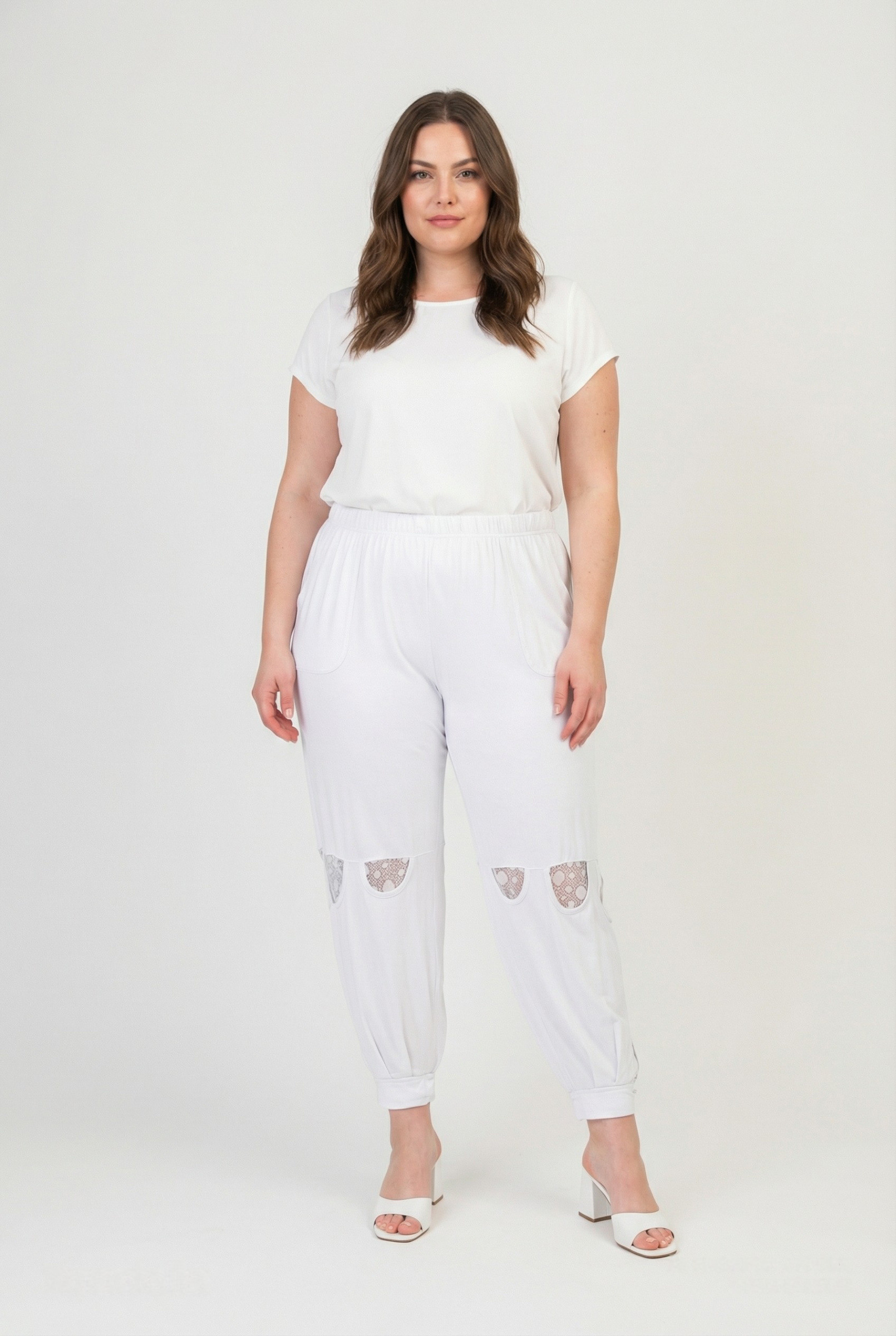 Grossiste Pomme Rouge Paris - Pantalon jogging ajouré grande taille (PB83)