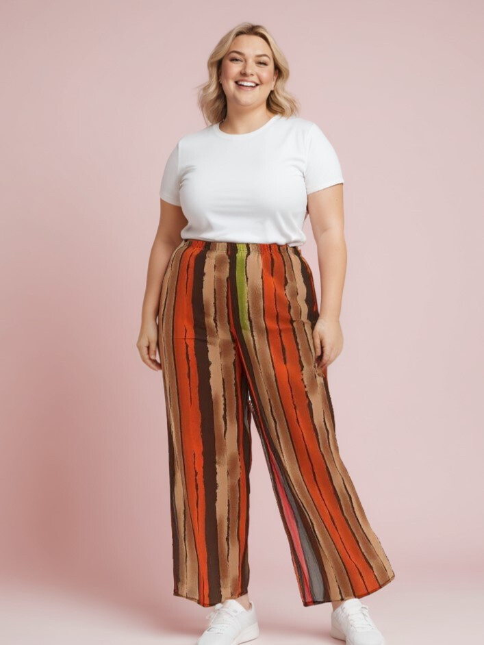 Grossiste Pomme Rouge Paris - Pantalon imprimé grande taille (B98)