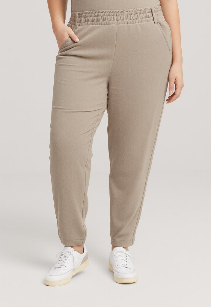 Grossiste Pomme Rouge Paris - Pantalon grande taille beige (T240591)