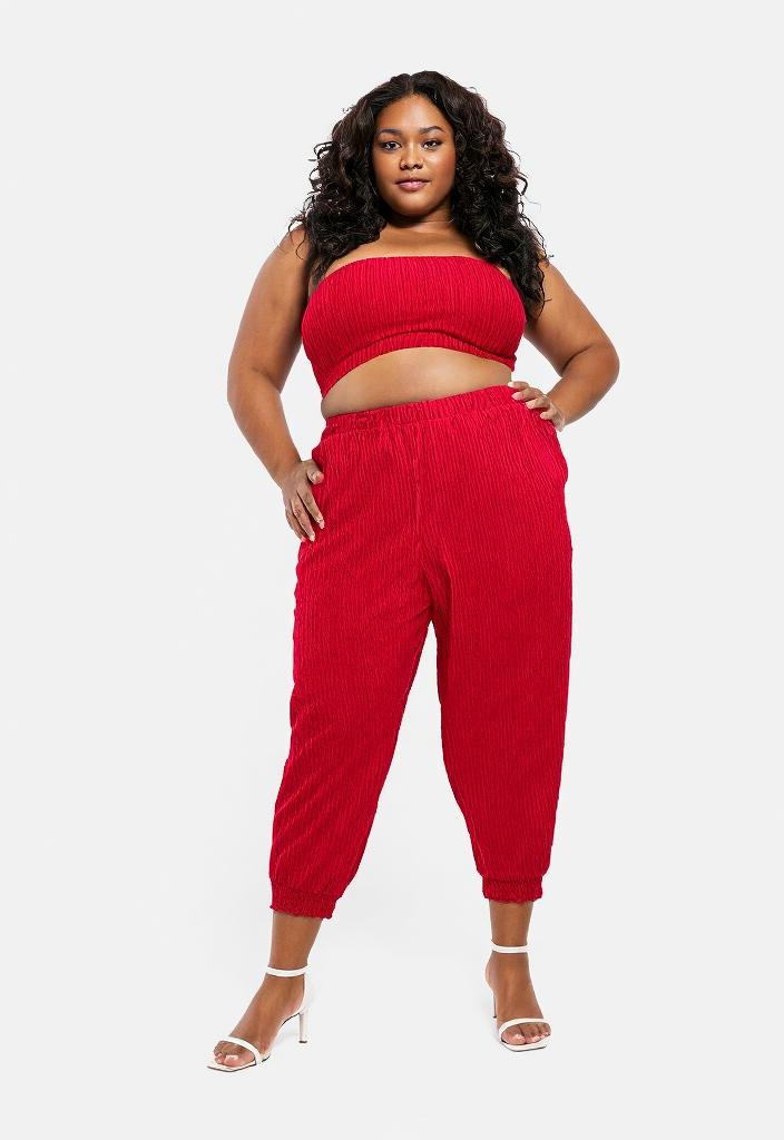 Grossiste Pomme Rouge Paris - Pantalon plissée grande taille (B159)