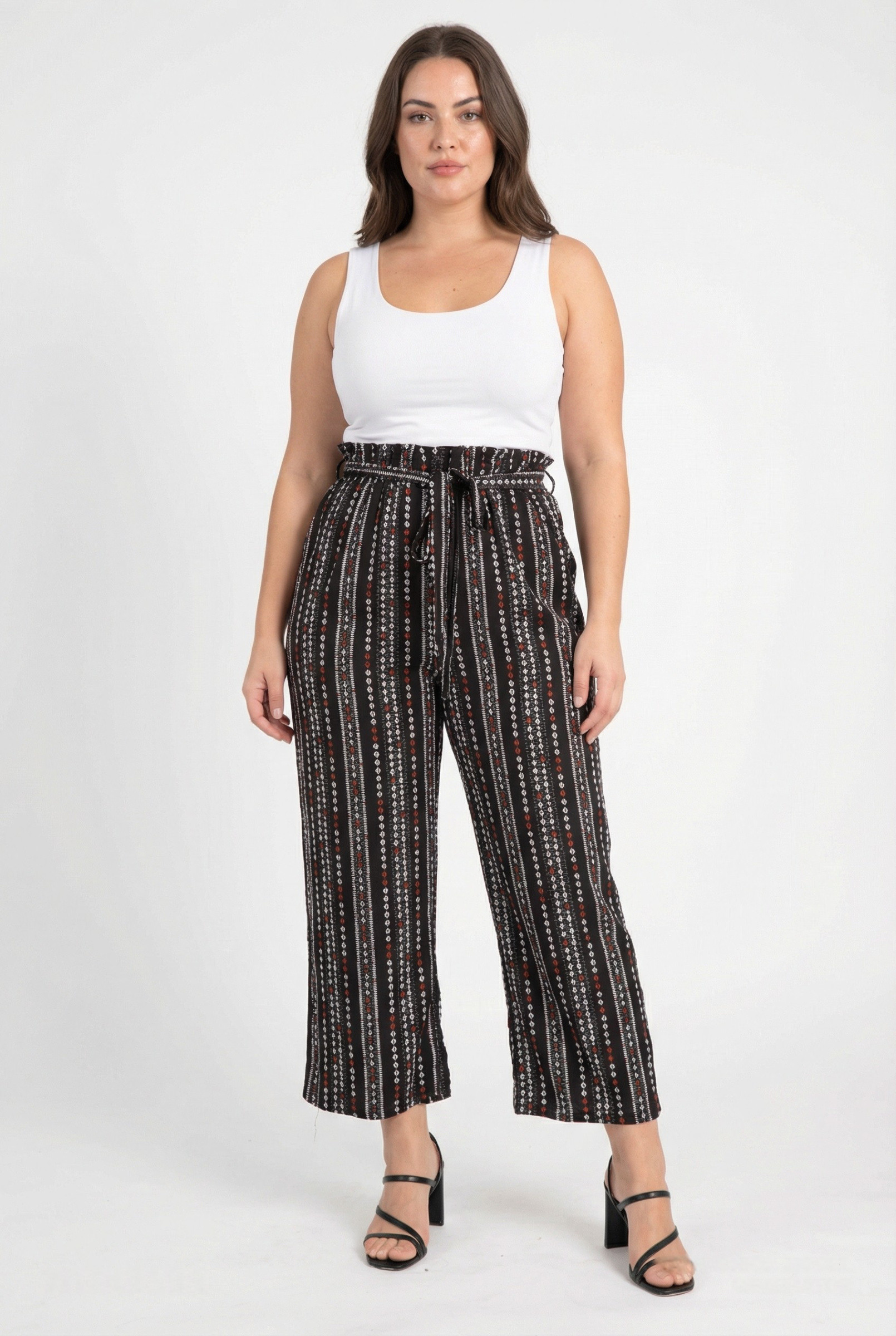Grossiste Pomme Rouge Paris - Pantalon grande taille imprimé (B231)