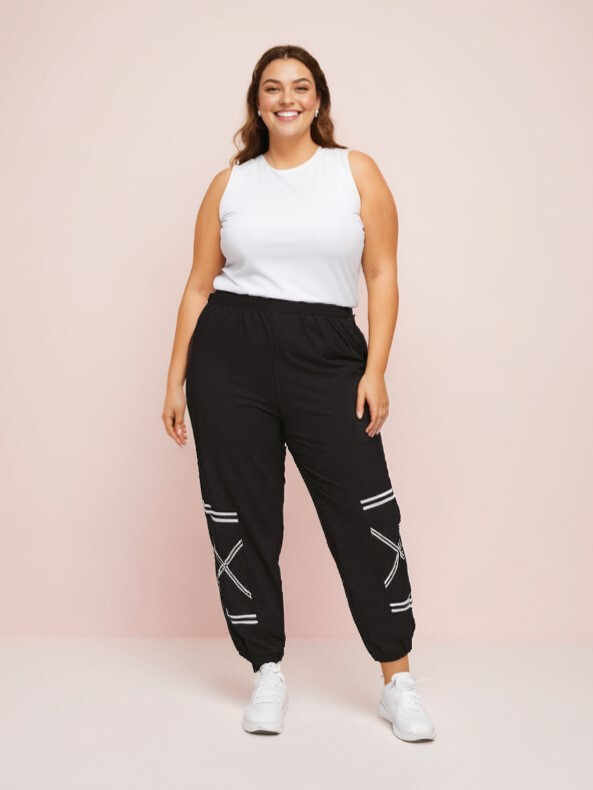 Grossiste Pomme Rouge Paris - Pantalon style sport grande taille (B175)