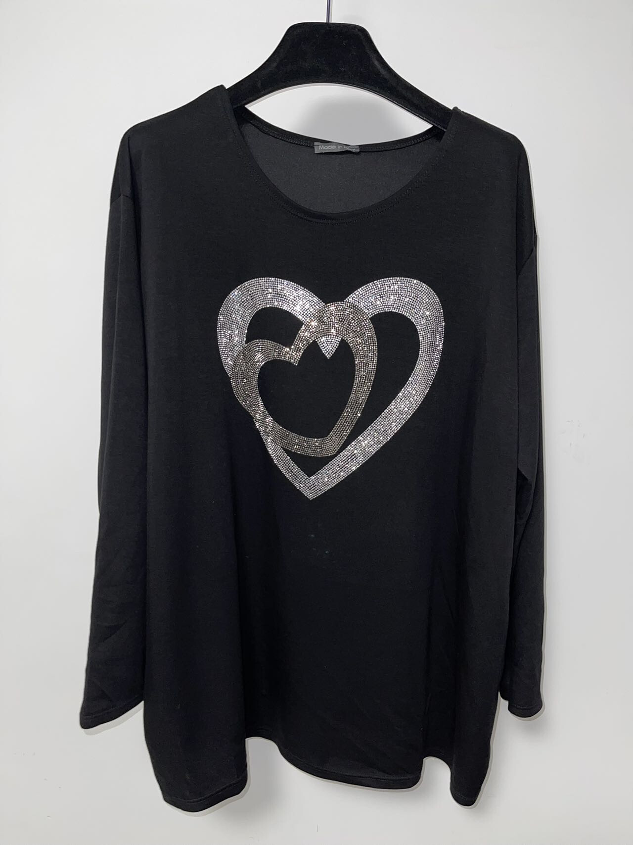 Mayorista Pomme Rouge Paris - Túnica corazón lentejuelas negro (T24529)