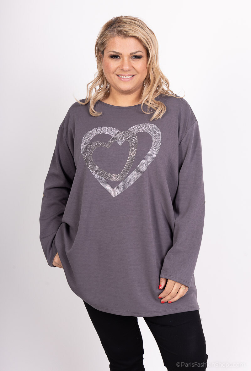 Mayorista Pomme Rouge Paris - Túnica corazón rojo lentejuelas (T24529)