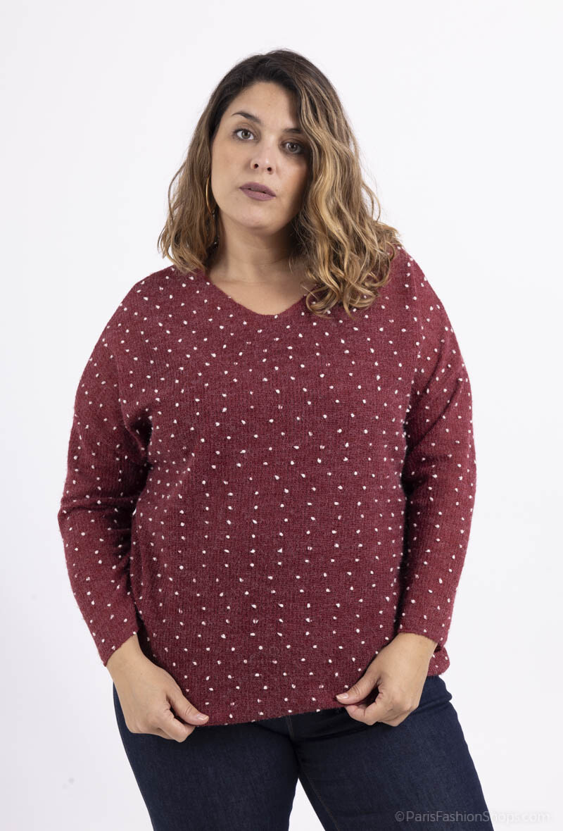 Mayorista Pomme Rouge Paris - Jersey rojo con relieve de lunares (T82830)
