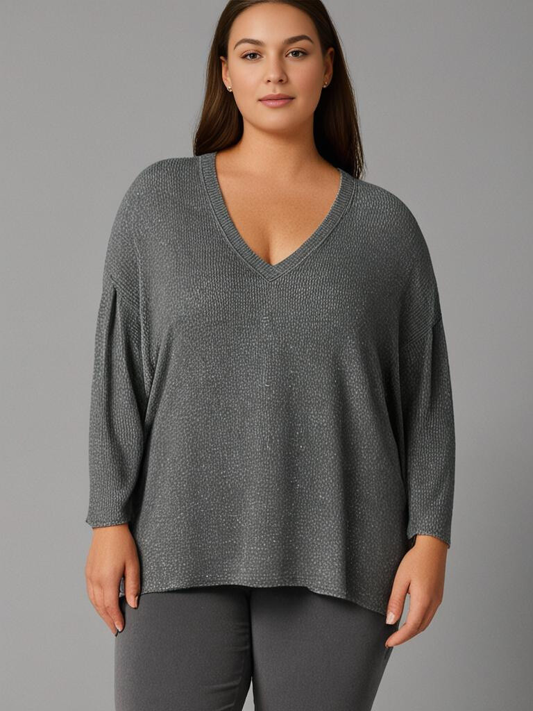 Grossiste Pomme Rouge Paris - Pull lurex kaki (T3195)