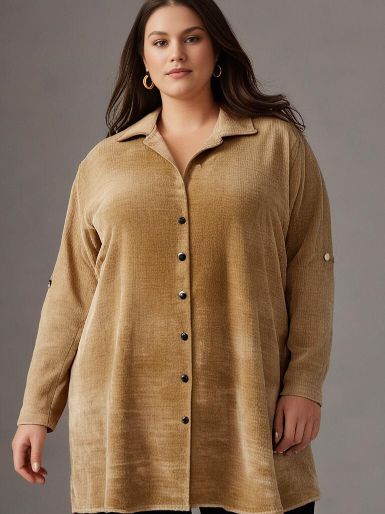 Großhändler Pomme Rouge Paris - Langes Velvet -Hemdkamel (T20688)