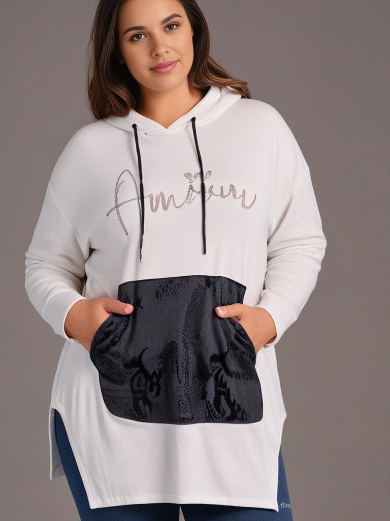 Mayorista Pomme Rouge Paris - Sudadera blanca "amor" con capucha (T05538)