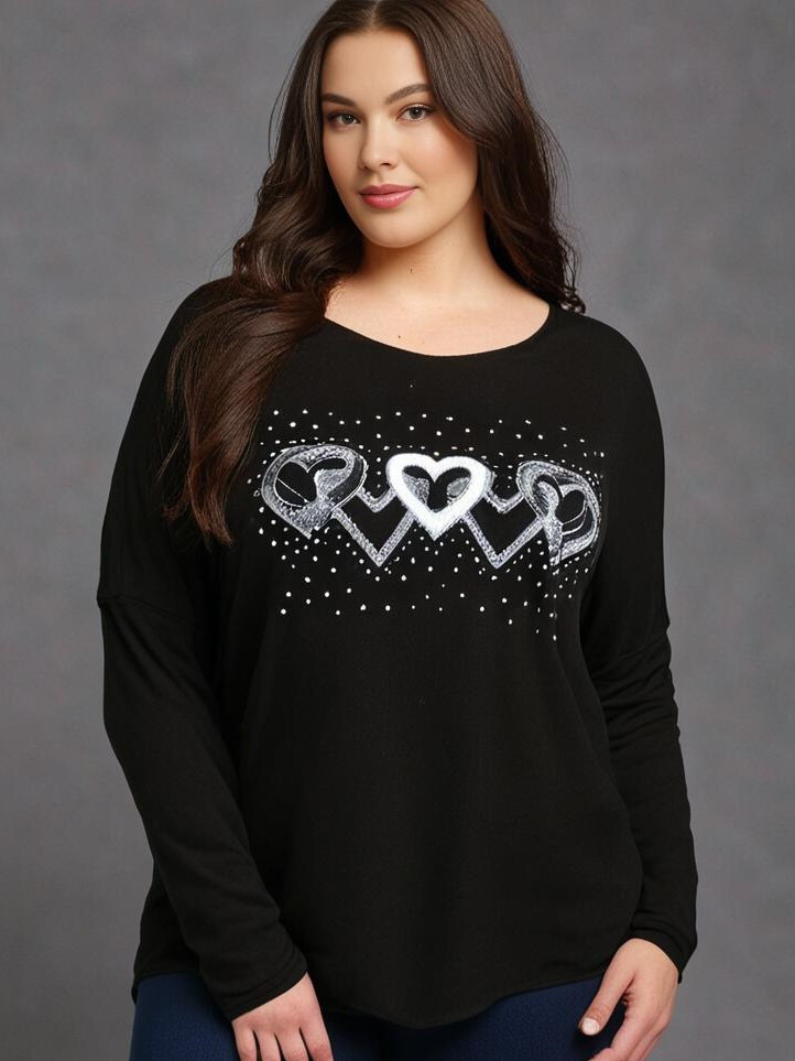 Großhändler Pomme Rouge Paris - Schwarzes Pullover -Kernmotiv (T82831)