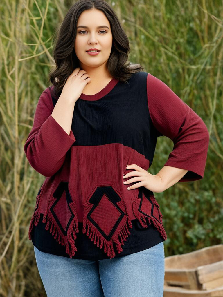 Grossiste Pomme Rouge Paris - Pull effet déchiré rouge et noir (A815)