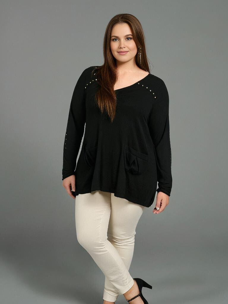 Grossiste Pomme Rouge Paris - Pull fin avec boutons dorés (A326)