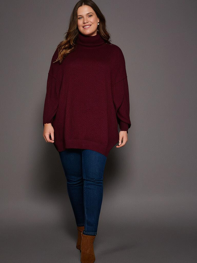 Großhändler Pomme Rouge Paris - Bordeaux Rollkragenpullover (T9360)