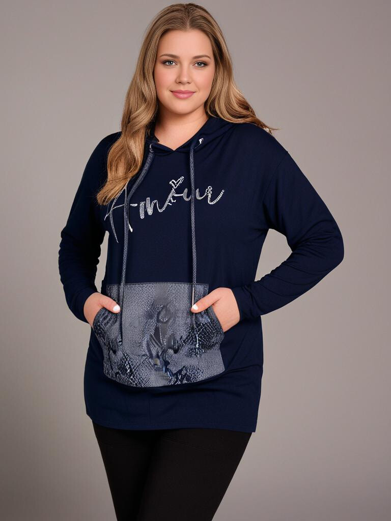 Mayorista Pomme Rouge Paris - Sudadera azul "amor" (T05538)