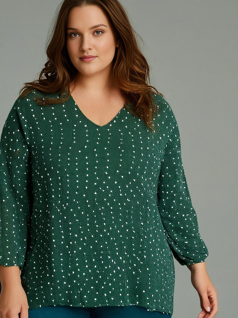 Großhändler Pomme Rouge Paris - Grüner Pullover mit Relief Pea (T82830)