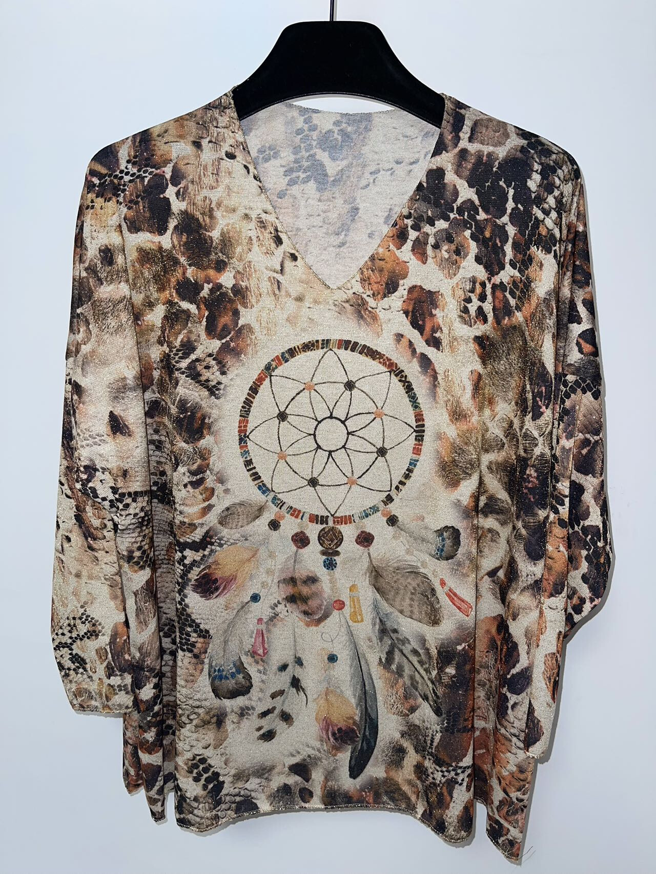 Mayorista Pomme Rouge Paris - Jersey fino con estampado de lúrex dorado (TNM1A)