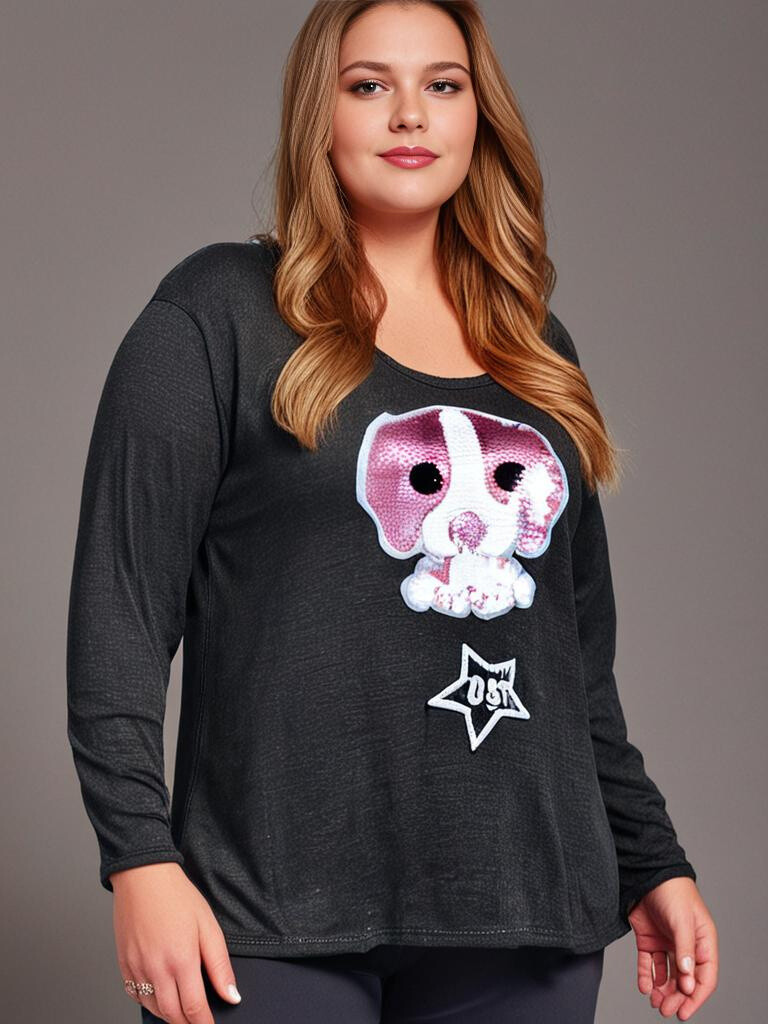 Wholesaler Pomme Rouge Paris - Sweater with sequin motif (A907)