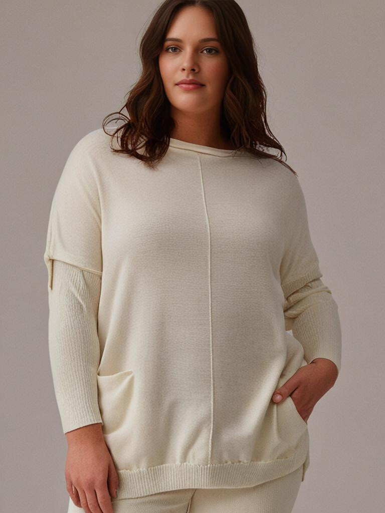 Grossiste Pomme Rouge Paris - Pull en maille blanc (T1444)