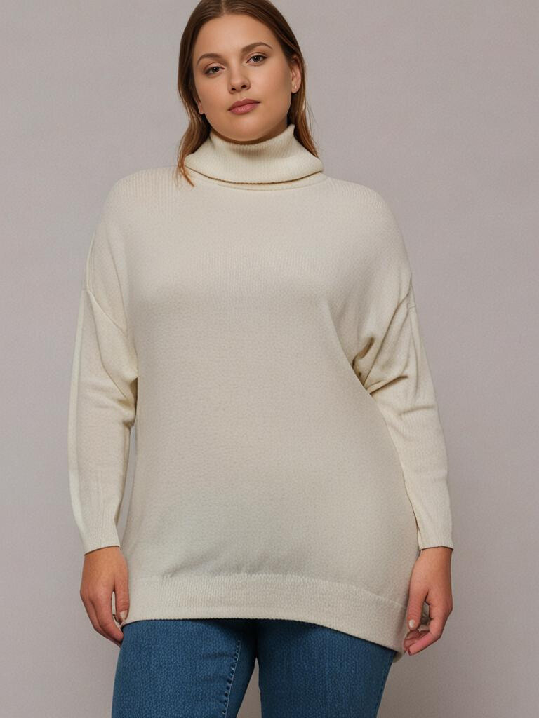 Großhändler Pomme Rouge Paris - Weißer Rollkragenpullover (T9360)