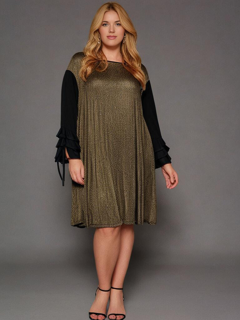 Grossiste Pomme Rouge Paris - Robe à strass or (T3654)