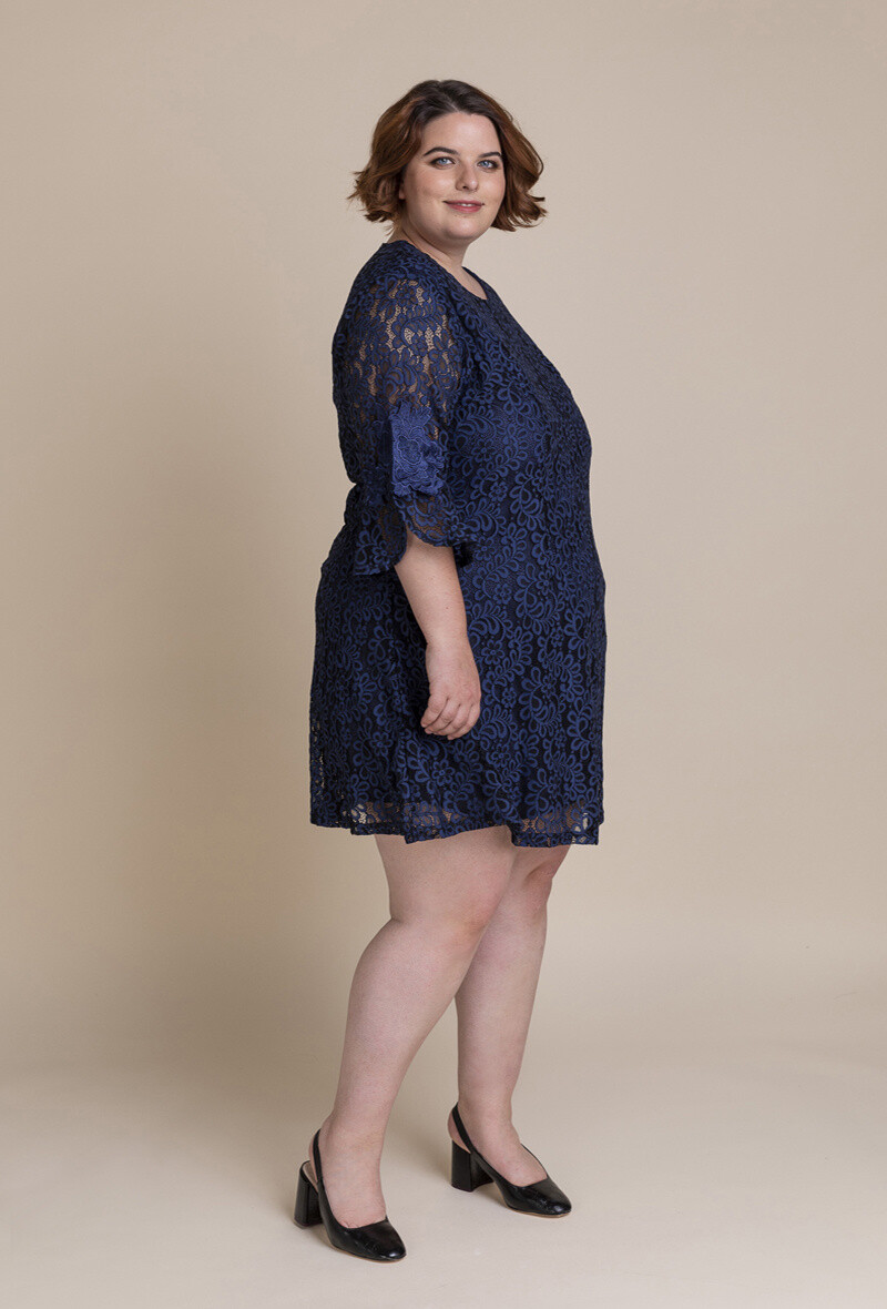 Wholesaler Pomme Rouge Paris - Navy Blue Lace Dress (C6232)