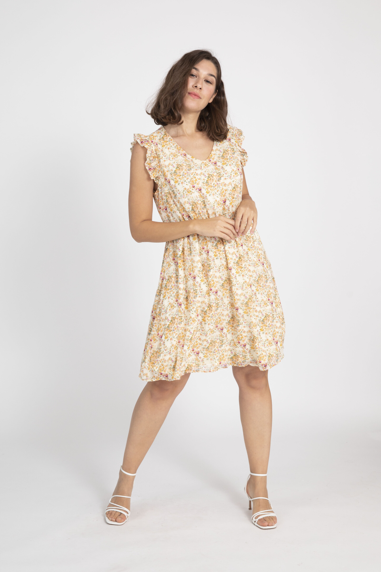 Mayorista Pomme Rouge Paris - Vestido de estampado florido grande (C6359)