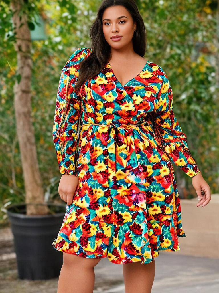 Grossiste Pomme Rouge Paris - Robe cache cœur imprimé jaune (C6529)