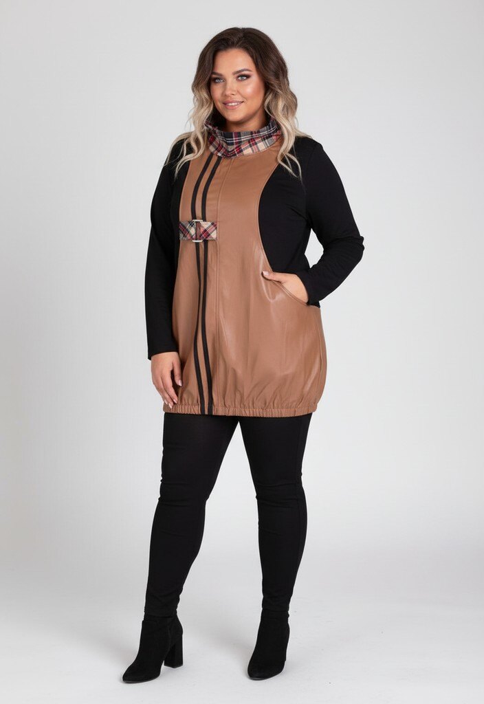 Wholesaler Pomme Rouge Paris - Faux Leather Fitted Dress (A511)