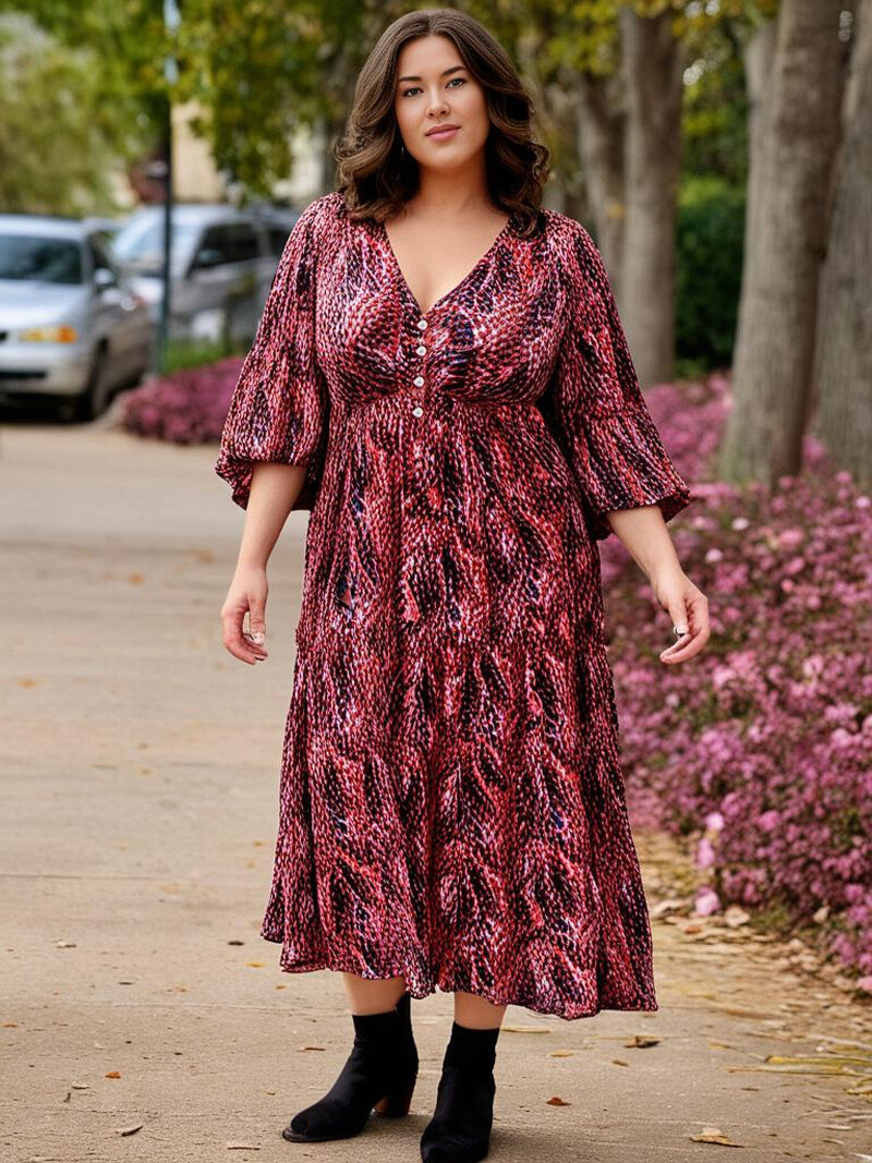 Grossiste Pomme Rouge Paris - Robe longue imprimé léopard fuschia (C6533)