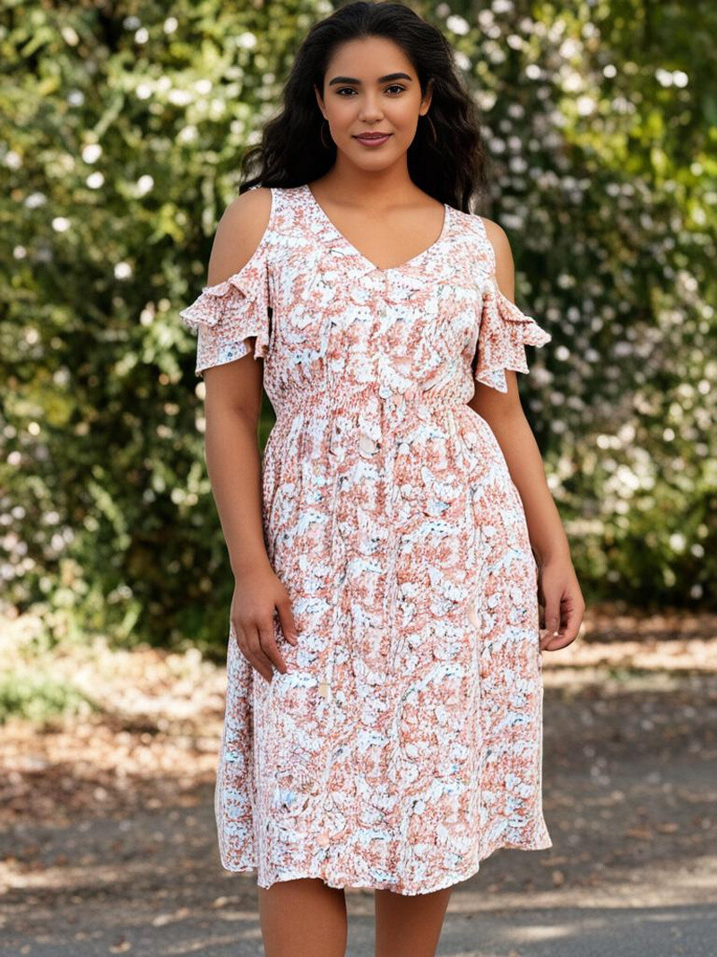 Wholesaler Pomme Rouge Paris - Large red print dress (C6575)