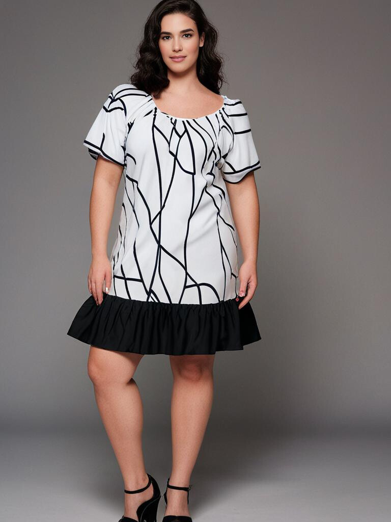 Grossiste Pomme Rouge Paris - Robe courte volantée imprimé blanc (C6571)