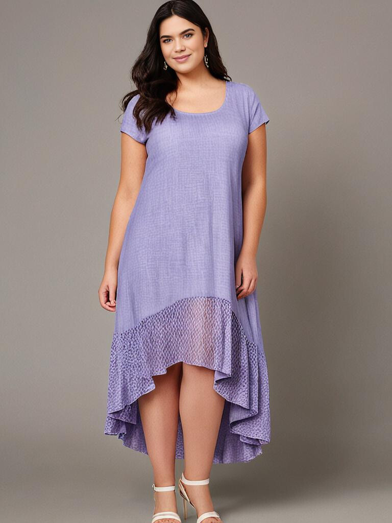 Mayorista Pomme Rouge Paris - Vestido morado con encaje grande (C8016)