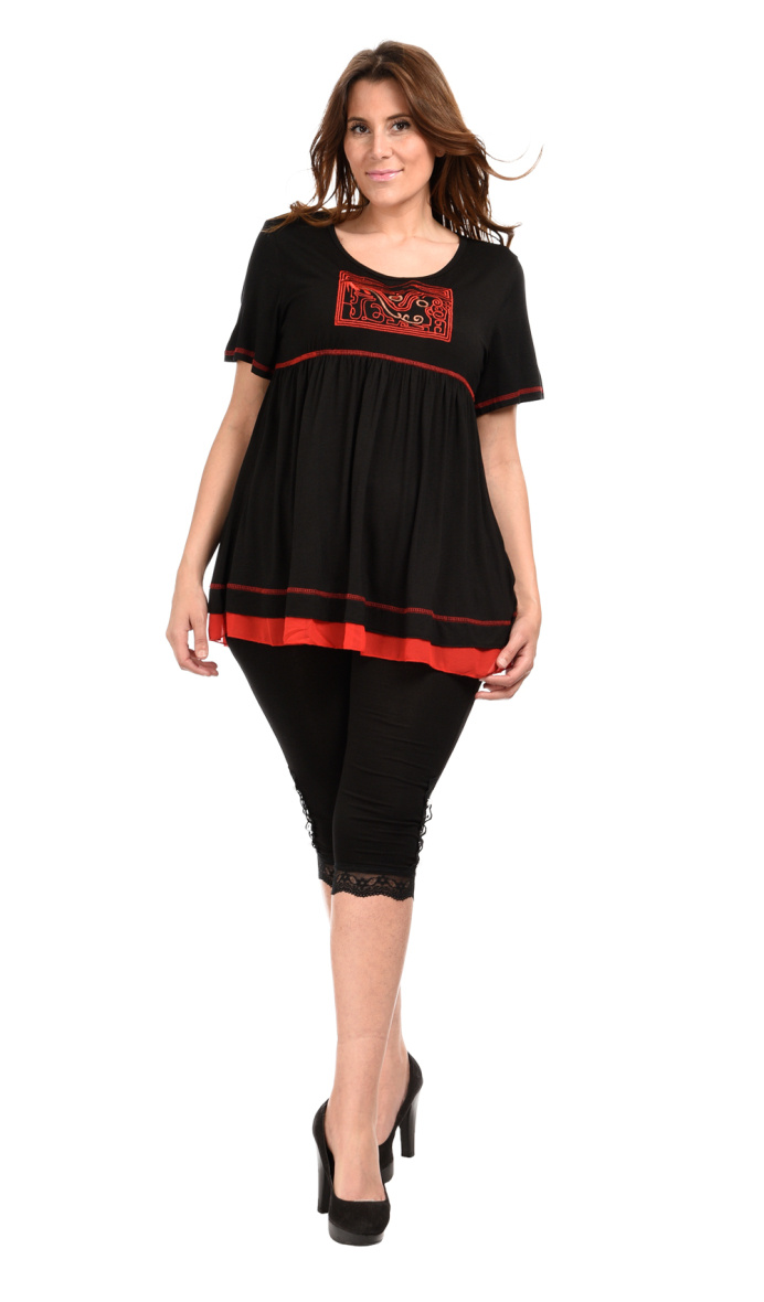 Grossista Pomme Rouge Paris - T-shirt con cuciture e ricami (A549)