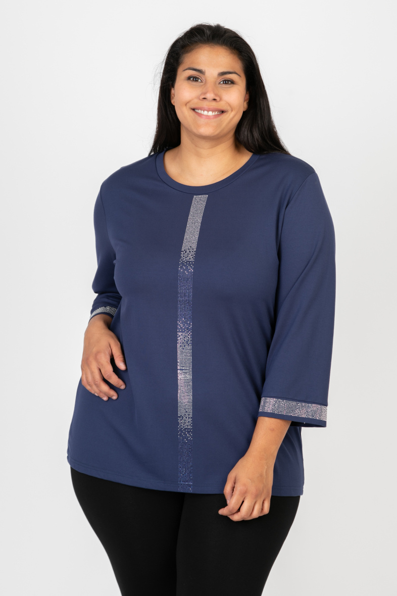 Grossista Pomme Rouge Paris - Top blu con strass (CA6611)