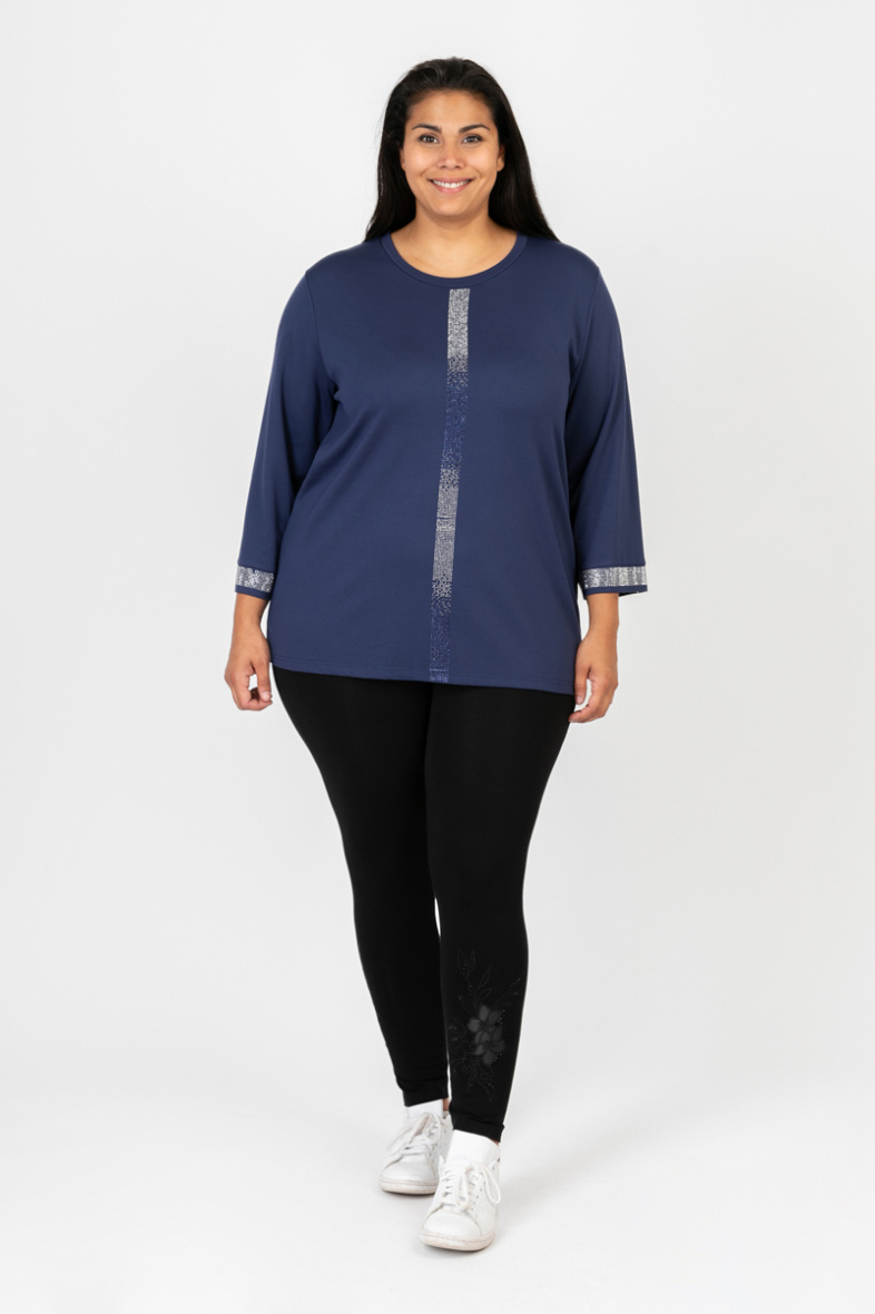 Grossista Pomme Rouge Paris - Top blu con strass (CA6611)