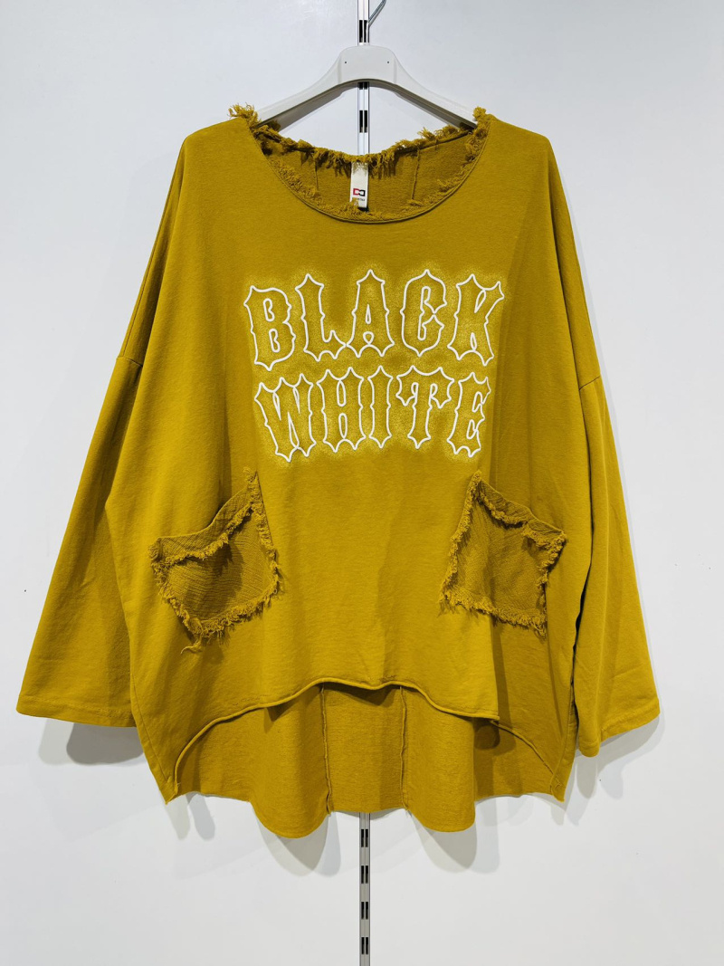 Wholesaler Pomme Rouge Paris - Yellow ripped effect tshirt (T11721)
