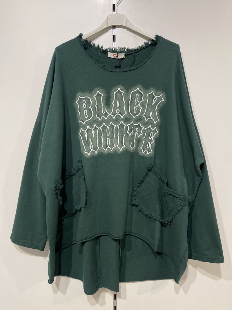 Wholesaler Pomme Rouge Paris - Green ripped effect tshirt (T11721)