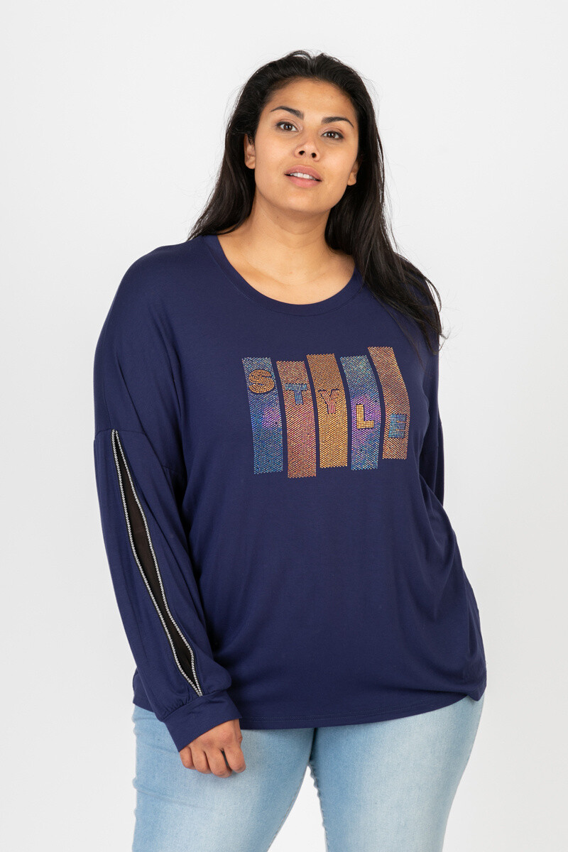 Grossiste Pomme Rouge Paris - Tshirt à strass et manches fendues (CA6603)