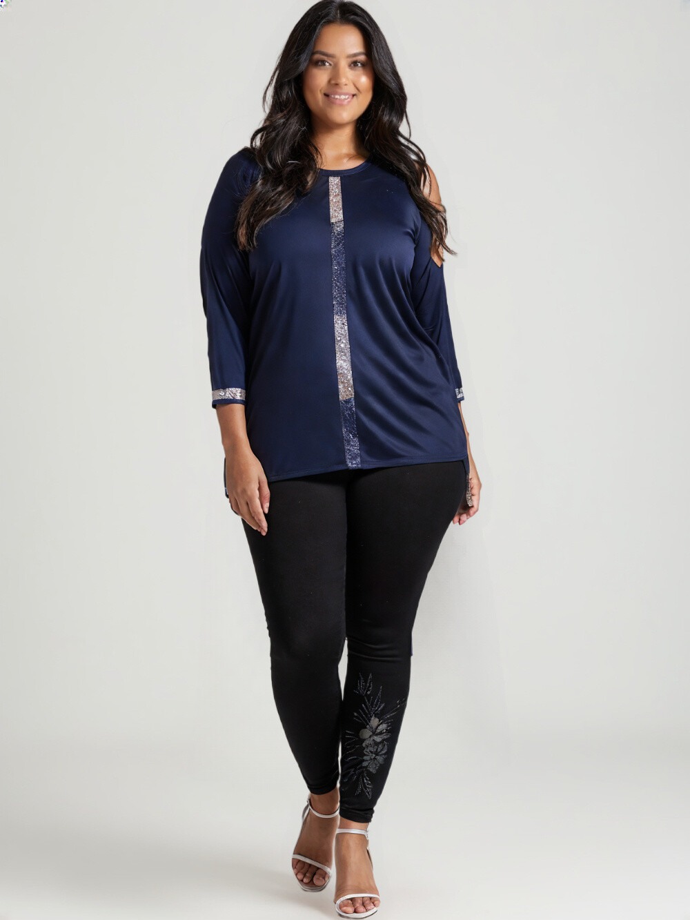 Grossista Pomme Rouge Paris - Top blu con strass (CA6611)