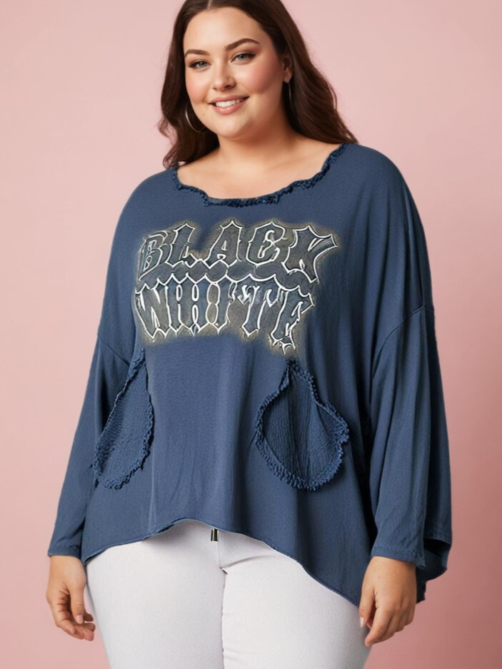 Grossiste Pomme Rouge Paris - Tshirt effet déchiré bleu (T11721)
