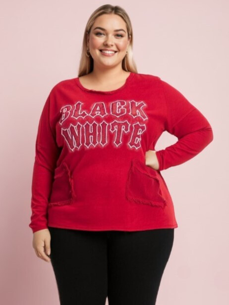Grossiste Pomme Rouge Paris - Tshirt effet déchiré rouge (T11721)