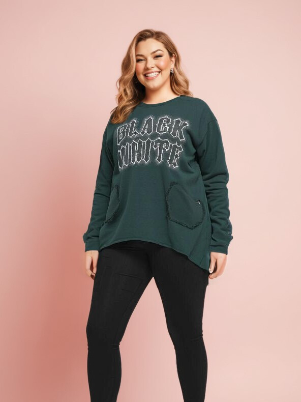 Grossiste Pomme Rouge Paris - Tshirt effet déchiré vert (T11721)