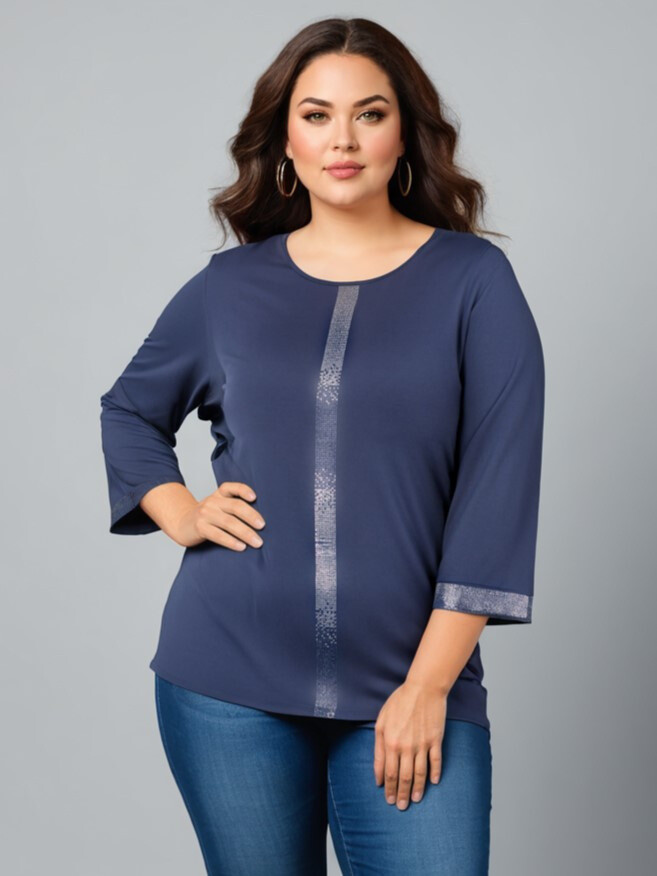 Grossista Pomme Rouge Paris - Top blu con strass (CA6611)