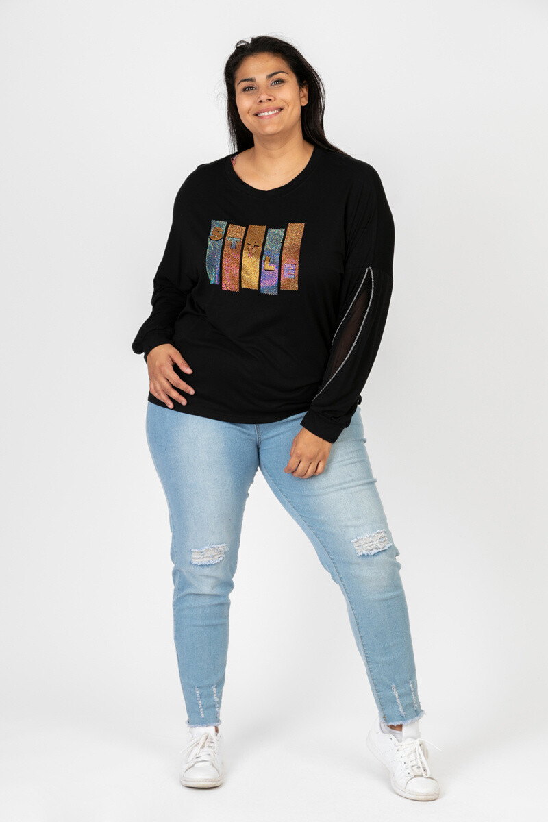 Grossiste Pomme Rouge Paris - Tshirt à strass et manches fendues (CA6603)