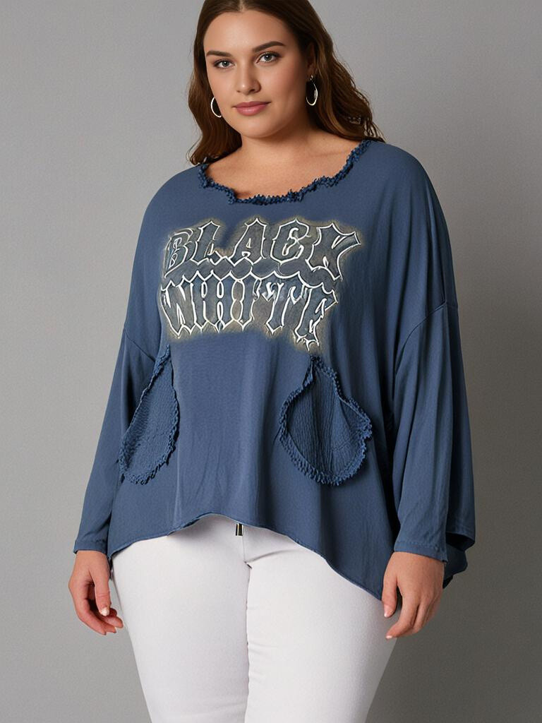 Grossista Pomme Rouge Paris - Tshirt Blue Torn Effect (T11721)