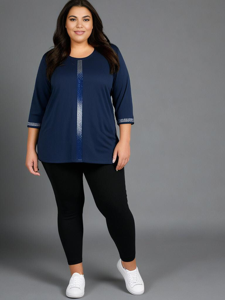 Grossiste Pomme Rouge Paris - Top bleu à strass (CA6611)
