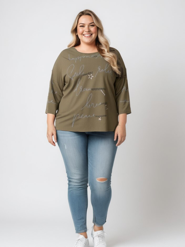 Großhändler Pomme Rouge Paris - Bedrucktes T-Shirt mit Anhänger (CA6601)