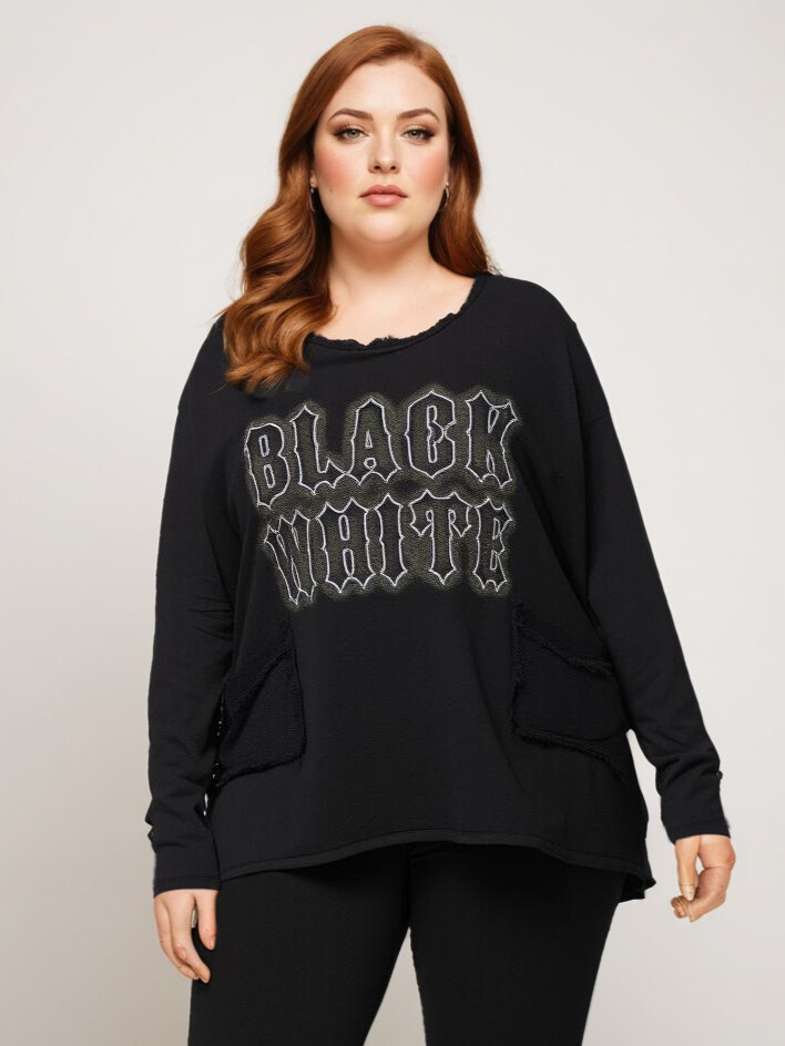 Mayorista Pomme Rouge Paris - Camiseta negra desgarrada (T11721)