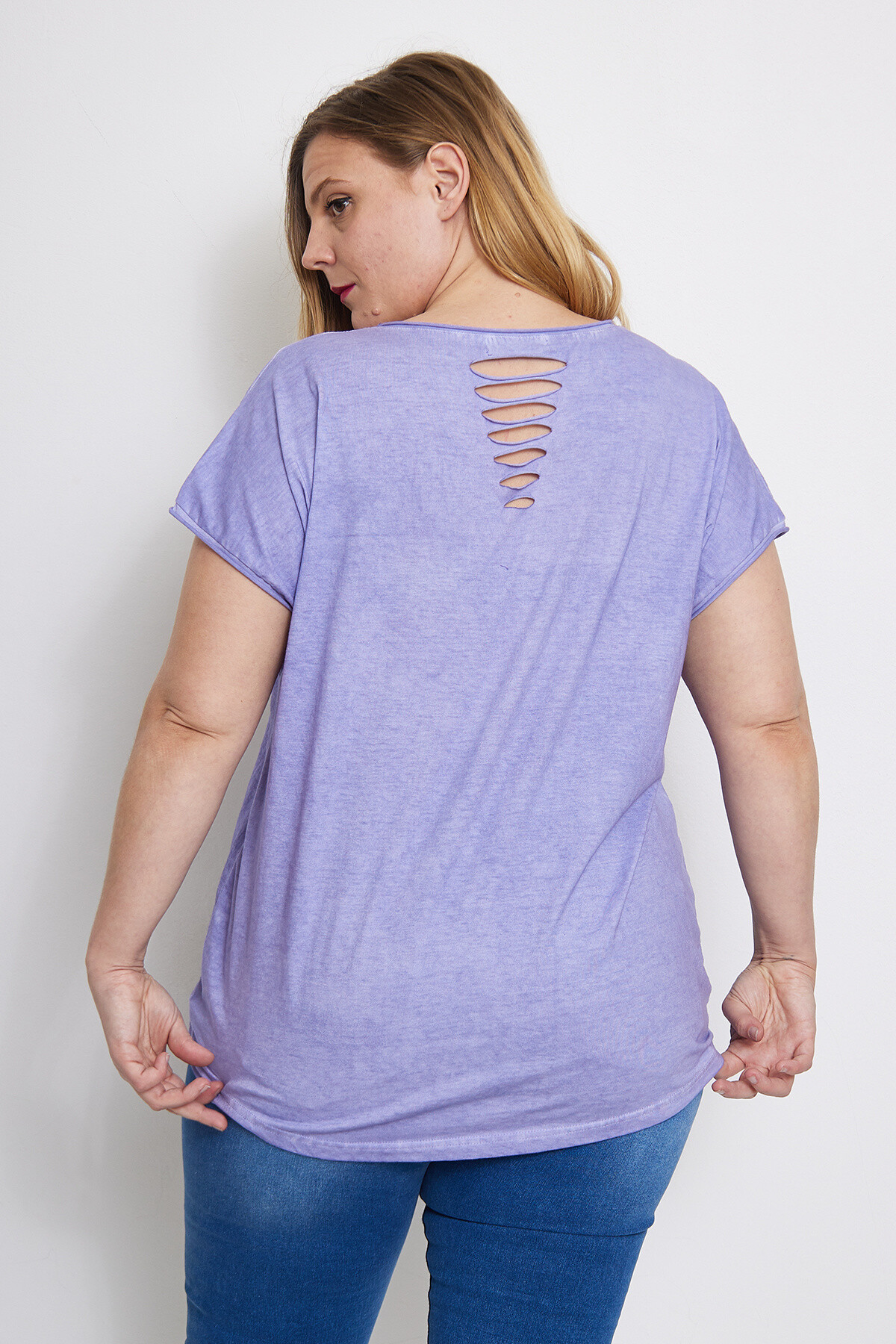 Grossiste Pomme Rouge Paris - Tshirt en coton grande taille (C8004)