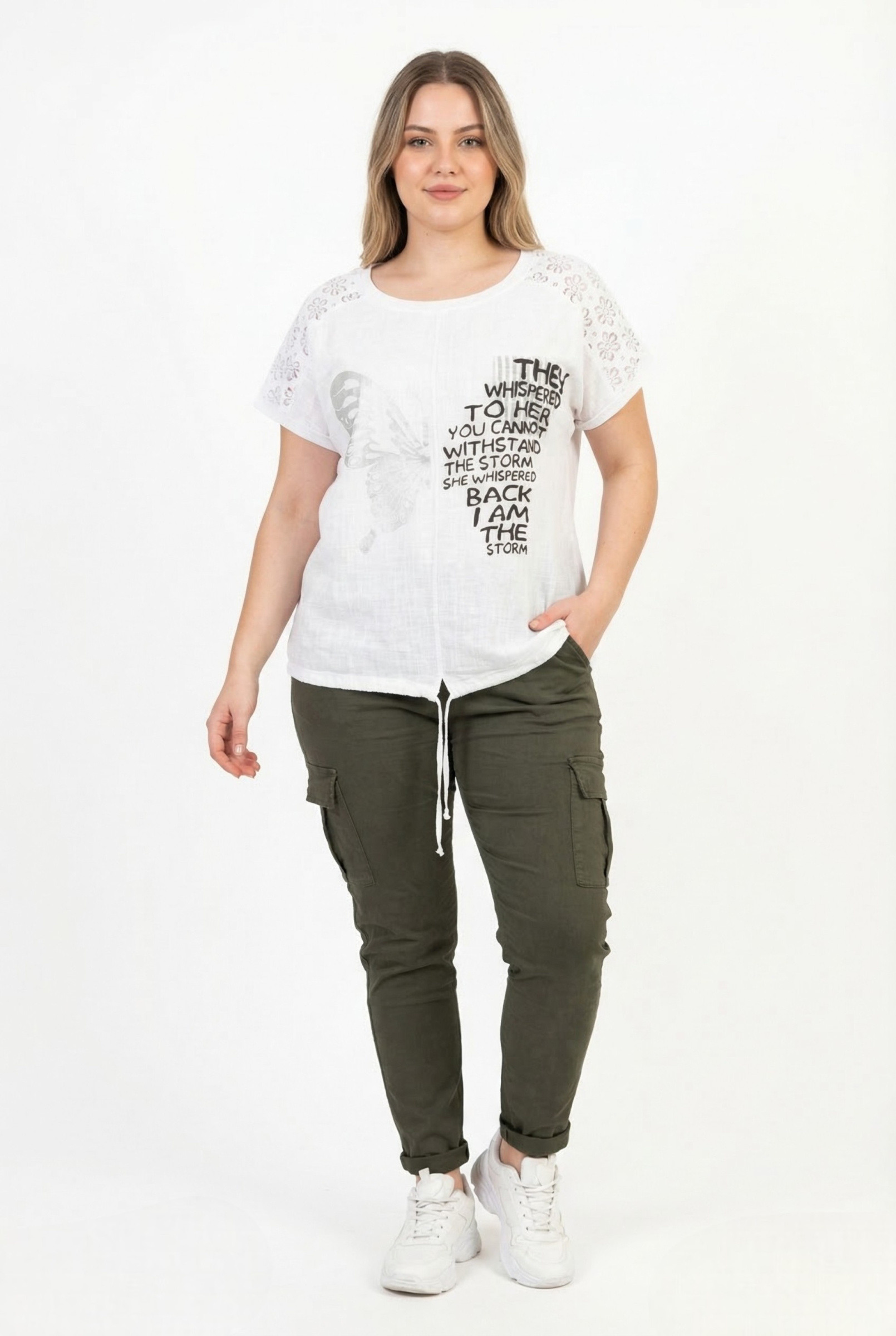 Großhändler Pomme Rouge Paris - Weißes T-Shirt in Übergröße (PC8010)